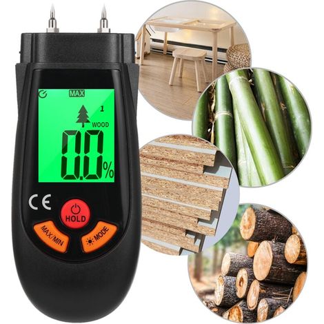 Testeur Humidité,dispose d'une nouvelle fonction de température et d'humidité (3 modes), qui permet de mesurer rapidement la teneur en humidité du bois et des matériaux de construction (1/5)