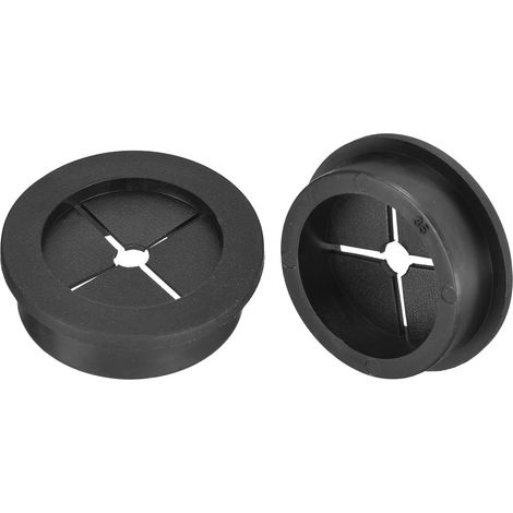 2 Pcs Passe-Câble pour Cordon, 35mm Passe-Câble de Bureau en Caoutchouc Flexible Grommets de Fil Cache-Trou pour Bureau Organisateur de Câbles d'Ordinateur, Noir (1/5)