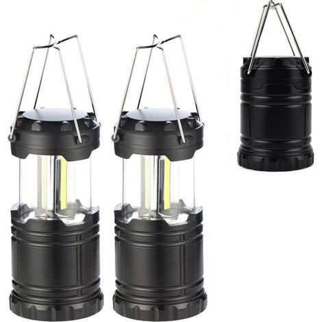Lot De 2 Lanternes De Camping à Led Fonctionnant à Piles, Lanternes LED Lumineuses Et Pliables Portables, Lampe De Camping Portable Avec Crochet Pliable (1/5)