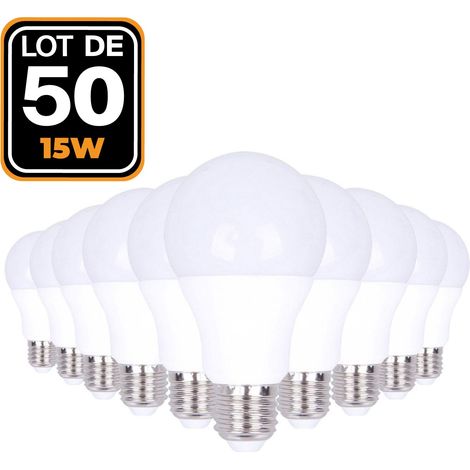 50 Ampoules LED E27 15W Blanc Froid 6000K Haute Luminosité (1/2)