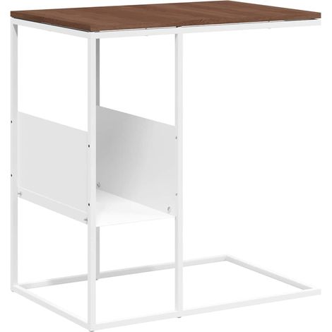 Maison Exclusive - Mesa auxiliar de madera contrachapada blanca 5 (1/5)