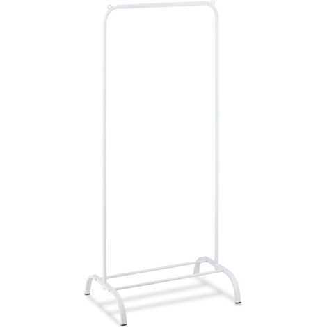 Pratico appendiabiti con scarpiera per corridoio camera da letto 144 x 60 x 44 cm in acciaio nero 130011491