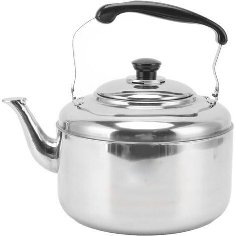 Großer 5,5-Liter-Teekessel, rostfreier Edelstahl, komfortabler Griff, mit Pfeiffunktion, für Gas- und Induktionsherde geeignet (1/4)