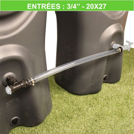 Kit d'extension souple pour récupérateurs d'eau de pluie (filetage 3/4" - 20x27)