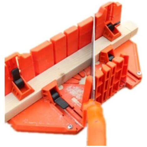 Boîte à onglets en plastique 35,5 x 11 x 15 cm – Angle de coupe 0° 22,5° 45° 90° – Base antidérapante pour coupes précises (1/5)