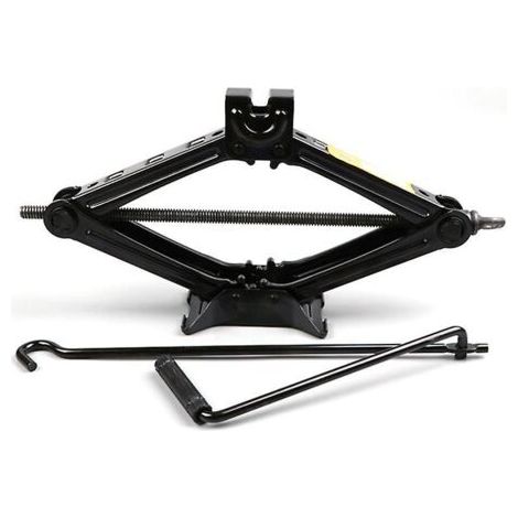 Scissor jack with a 1.5-ton (3307 lb) capacity. Ratchet handle. Heavy-duty design that saves energy. (1/4)