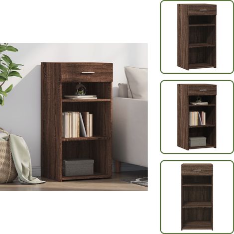 Sideboard Braun Eichen-Optik 45x42,5x93 cm Holzwerkstoff - Sideboard - Wohnzimmermöbel - Holzmöbel - Eiche Optik - Schreibtisch (1/5)