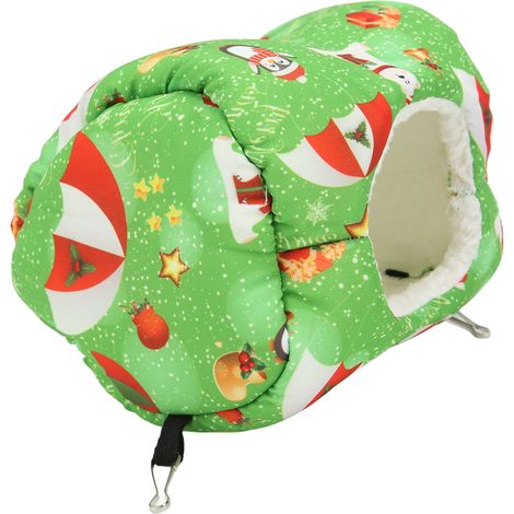 Tunnel suspendu vert pour petits animaux (hamster, hérisson, planeur de sucre, etc.) - Hamac chaud d'hiver pour cage - (1/5)