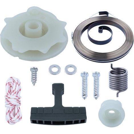 Kit de corde, poignée, ressort et moyeu de poulie de lanceur pour tronçonneuse Husqvarna 362 365 371 372 avec vis (1/5)