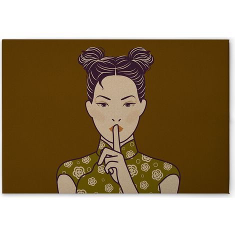 Leinwandbild Asiatisch M1-No.50982 - Kunstdruck auf Leinwand in Grün Violett - Wandbild 60 x 40 cm (1/5)