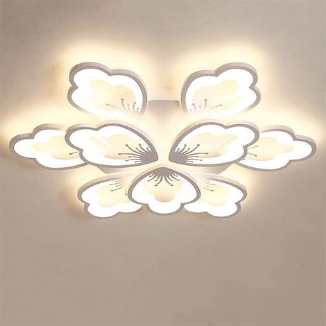 AUTRUCKER Plafonnier LED moderne, plafonnier LED, design floral, pour salon, chambre à coucher, salle à manger, diamètre 80 cm - 9 têtes (1/5)