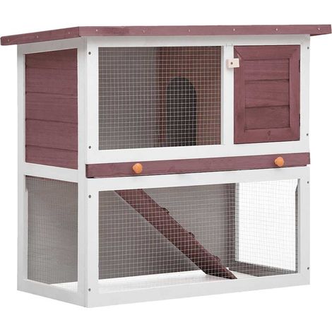 Kaninchenstall 1 Tür Braun Holz
