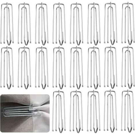 Set of 30 Stainless Steel Curtain Hooks - Metal Hooks - Curtain Hooks - Curtain Hooks - Curtain Hooks - Curtain Hooks - Curtain Hooks - Pleated Curtain Hooks - For (1/5)