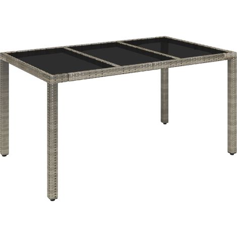 Maison Exclusive - Gartentisch mit Glasplatte Grau 150x90x75 cm P