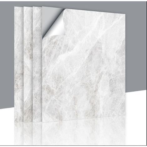 4 Pieces Of Marble Tile Stickers, Waterproof Floor Stickers, Thickened Pvc Self-adhesive Home Decoration Renovation Wall Stickers, Wallpapers (1/4)