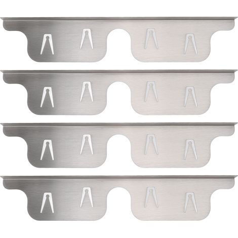 Paare von Edelstahl-Reparaturkeilen für Herdplattenrisse, 35-70 cm, elastisch, silber, Küchenzubehör. (1/5)
