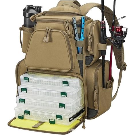 sac nd sac à dos pour matériel de pêche avec housse pluie, idéal ranger votre équipement en extérieu (1/5)