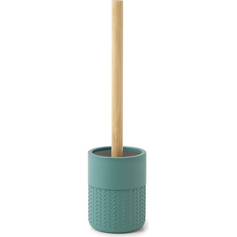 Scopino WC con ciuffo in setole d’appoggio in resina e bambù TH33 Gedy serie THEA Verde (1/2)