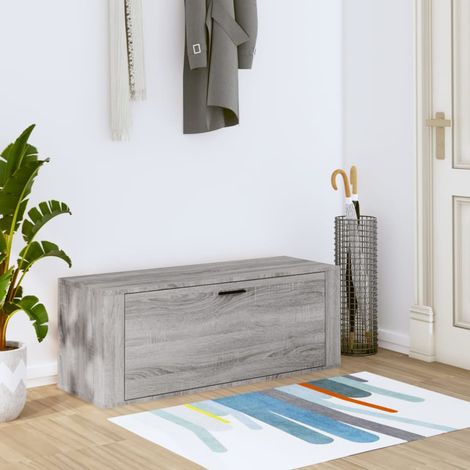 Armoire à Chaussures, Meuble Étagère de Rangement, murale Sonoma gris 100x35x38 cm OIB2538E (1/5)