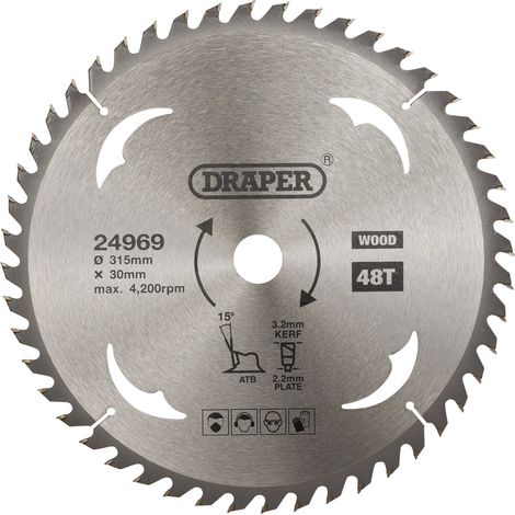 High-Performance TCT Circular Saw Blade for Wood – 315 x 30mm, 48 Teeth, Compatible with Draper Equipment (1/5)