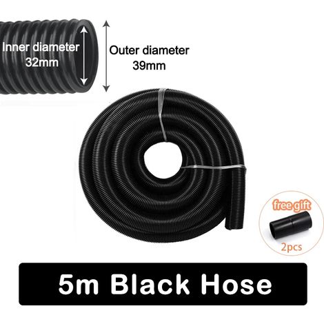 Tuyau de 5 m avec adaptateur 32 mm, compatible avec les aspirateurs. Diamètre intérieur du tuyau : 32/38/40/50 mm. Raccord à soufflet d'origine, compatible avec les tubes d'aspiration. (1/4)