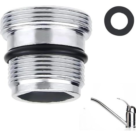 Adaptateur de robinet mélangeur M18-M22 connecteur métallique pour raccorder un aérateur à un robinet.