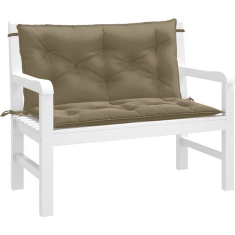 4002594 Coussins de banc de jardin lot de 2 taupe mélangé tissu (1/5)