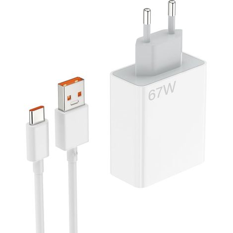 Chargeur EU 67W 45W - Prise Voyage Europe Hypercharge - Compatible Xiaomi Redmi Note Poco X6 X5 F5 - Charge Rapide (1/5)