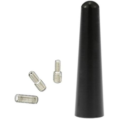Capuchon d'antenne de 6,5 cm pour panneau de voiture, tige filetée d'arrêt courte, couverture décorative de toit d'antenne, adaptateur automatique pour radio avec adaptateur en alliage d'alumi