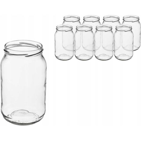Barattoli di vetro per conserve, grandi, 900 ml, 8 pezzi (1/2)