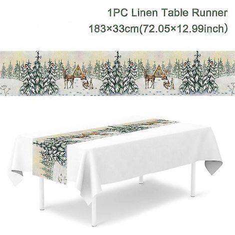 Chemin de table de Noël, décorations de Noël pour la maison, nappe, ornement de Noël, cadeau de Nouvel An, olive (1/5)