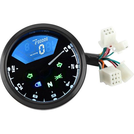 Universeller digitaler LCD-Tachometer für Motorräder mit Kilometerzähler, Drehzahlmesser und Tankanzeige (1/5)