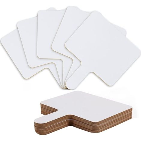 10 9.6 x 8 Inch Dry Erase Answer Paddles, Wooden Whiteboard with Handle, Double-Sided Dry Erase Answer Board (1/5)