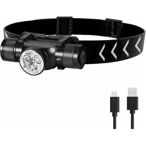 H330 Lampe Frontale, 1500 Lumens Lampe Frontale LED Rechargeable, IP66 Étanche Torche Frontale, 5 Modes d'Éclairage pour Cyclisme Camping Randonnée Bricolage [Classe énergétique A+++] (1/4)