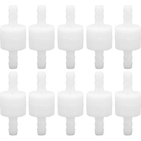 10 Stück Rückschlagventile aus PE, Einwegventil für Aquarium-Luftpumpen, Rückschlagventil für die chemische Industrie, 6 mm, weiß