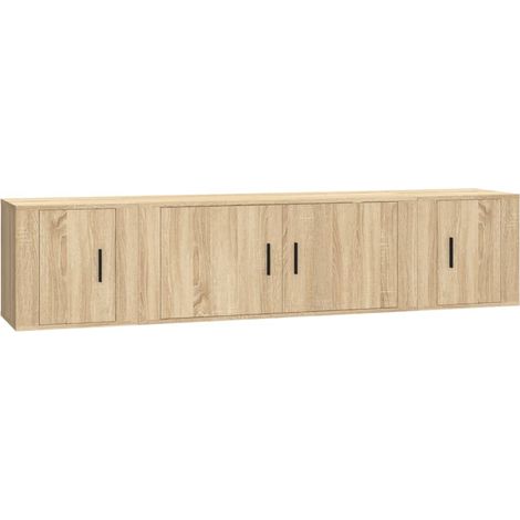 Maison Exclusive - 3-tlg. TV-Schrank-Set Sonoma-Eiche Holzwerksto