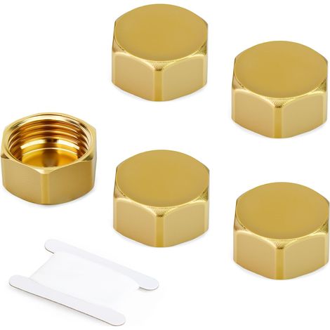 5 pièces 1/2"BSP Bouchon de tuyau en laiton, douille filetée femelle BSP bouchon de tuyau de finition raccord (1/5)