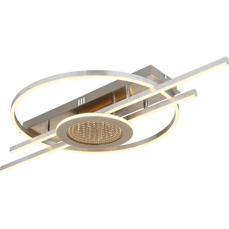 LED Deckenlampe Deckenleuchte Flurlampe 3D Effekt Silber Metall L 95 cm (1/5)