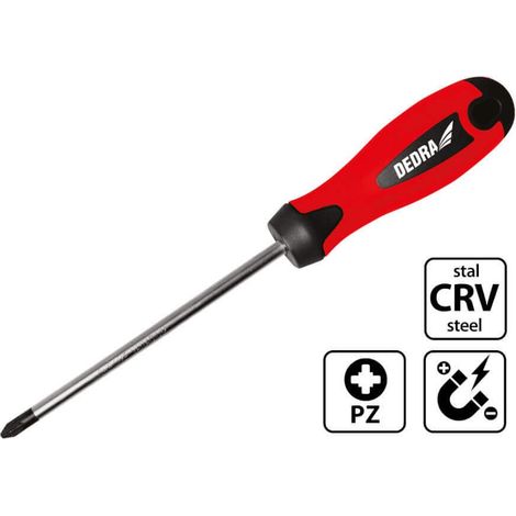 Destornillador Dedra pz2x100mm punta magnética ergonómico
