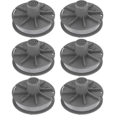 Lot de 6 bobines de fil pour débroussailleuse Gardena 5307-20, pour Easycut 400 Art. 8846, EasyCut 400/25 Art. 9807, ComfortCut450 Art.8847