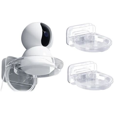 QORVA-Support Caméra Mural Boîtier Surveillance - Plastiques Universels Supports Kit pour Caméra Dôme, Surveillance Intérieure, Sécurité Système Extérieur, avec Gestion des Câbles, 2 pièces