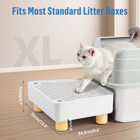 Marchepied Bac à Litière pour Chat Filtre Litière Boîte de Toilette Tapis de Litière Anti-Dispersion