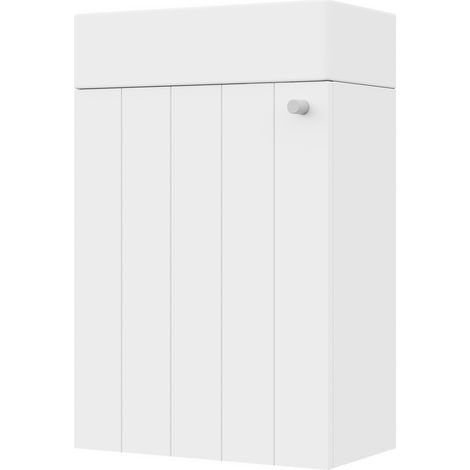 Mobile lavabo sospeso 41 x 23 x 62,5 cm con lavabo in ceramica e chiusura soft close bianco (1/5)