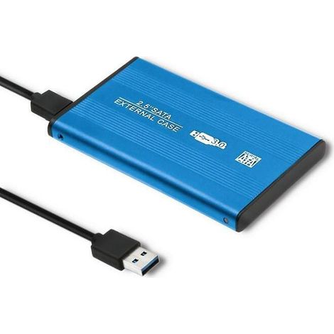 Caja de aluminio Qoltec  Disco duro SSD de 2,5" SATA3  USB 3.0  Azul