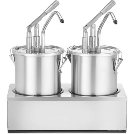 Set 2 Distributeurs de Sauce en Inox avec Pompe 9L 400x200x(H)440mm - Hendi (1/4)