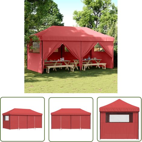 The Living Store Tente de réception pliable escamotable avec 4 parois latérales - Tents Gazebos - Abri Extérieur - Tentes Pliables - Chapiteaux Événements - Tente Fete (1/5)