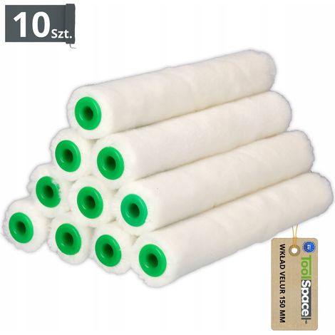 Samt-Farbrolle 15 cm für Paneele und Parkett, Nitroölharze, 10 Stück (1/5)