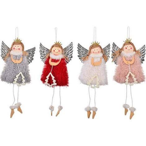 Ange PoupéE Pendentif Arbre Ornements Suspendus, PoupéE de NoëL Suspendu Ange-DéCor pour Arbre Porte Tenture Murale BOULE DE NOEL (1/4)