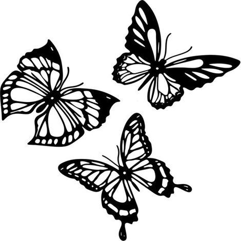 Decoración de pared de mariposa metálica - Negra (1/5)