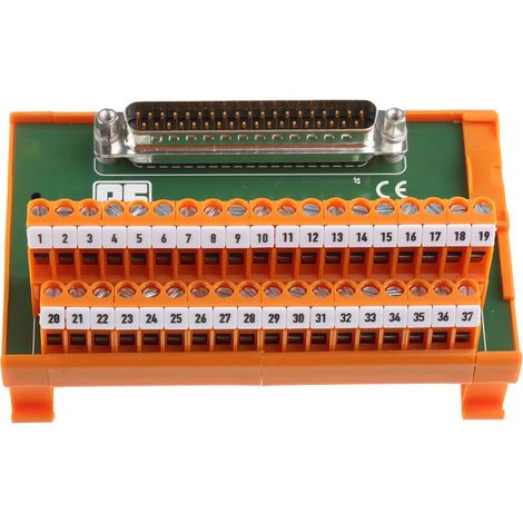 Module d'interface Sub-D 37 Contacts, Mâle, Montage sur Rail DIN ( Prix pour 1 )